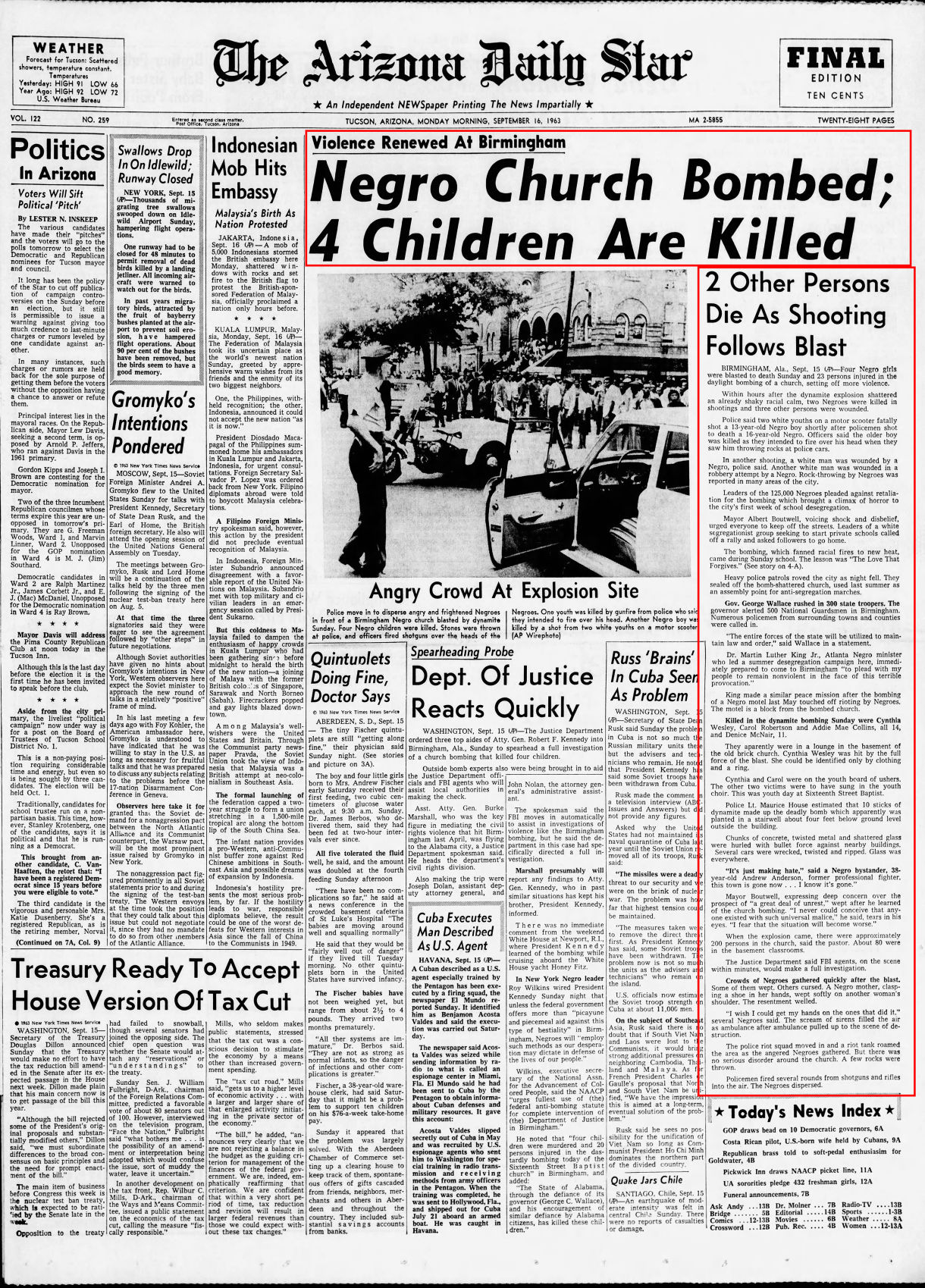 Sept. 16, 1963: Negro church bombed